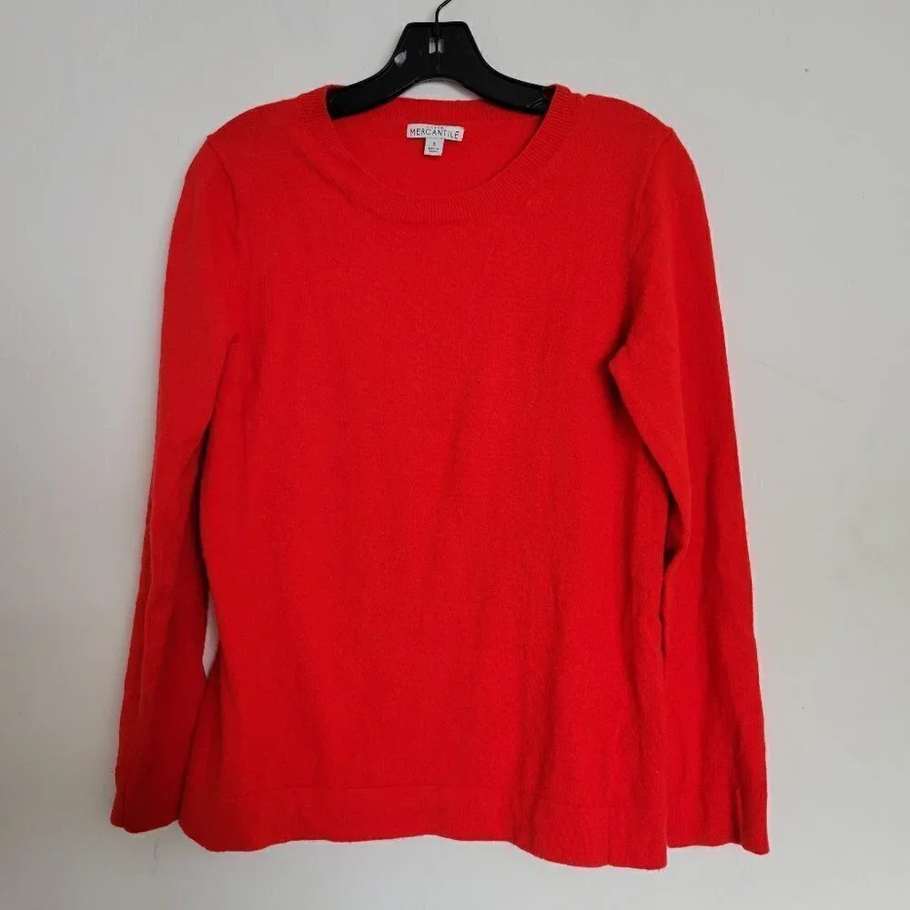 J. Crew Mercantile Wool Cotton Blend Teddie Crew Round Neck Knit Sweater Size Sm
